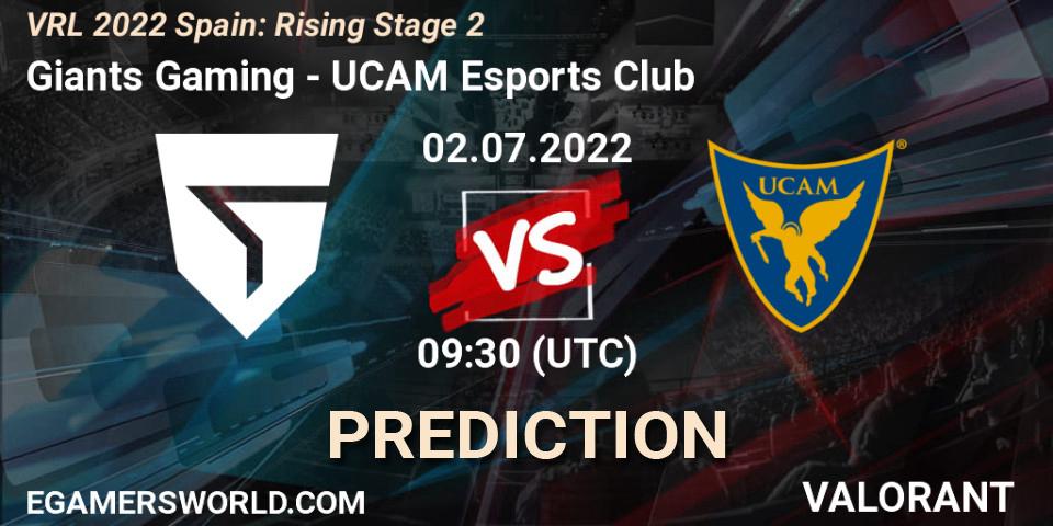 Giants Gaming проти UCAM Esports Club: Поради щодо ставок, прогнози на матчі. 02.07.2022 at 09:30. VALORANT, VRL 2022 Spain: Rising Stage 2