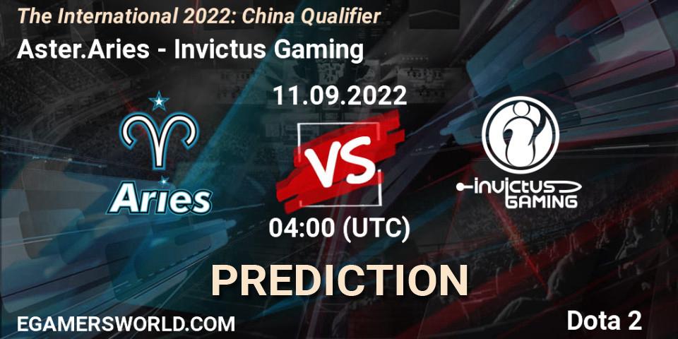 Aster.Aries проти Invictus Gaming: Поради щодо ставок, прогнози на матчі. 11.09.2022 at 03:26. Dota 2, The International 2022: China Qualifier