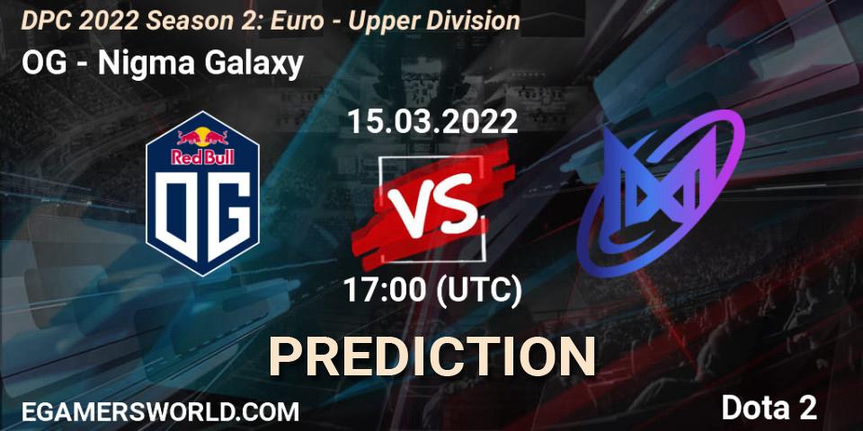 OG проти Nigma Galaxy: Поради щодо ставок, прогнози на матчі. 15.03.2022 at 16:56. Dota 2, DPC 2021/2022 Tour 2 (Season 2): WEU (Euro) Divison I (Upper) - DreamLeague Season 17