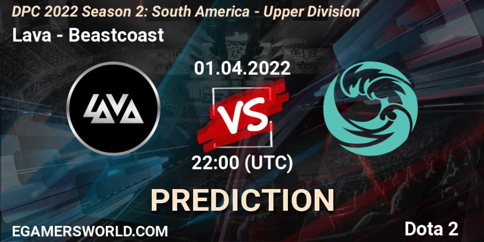Lava проти Beastcoast: Поради щодо ставок, прогнози на матчі. 01.04.2022 at 22:06. Dota 2, DPC 2021/2022 Tour 2 (Season 2): SA Division I (Upper)