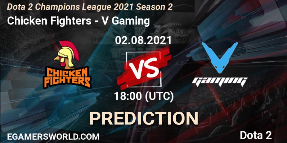 Chicken Fighters проти V Gaming: Поради щодо ставок, прогнози на матчі. 02.08.2021 at 12:00. Dota 2, Dota 2 Champions League 2021 Season 2