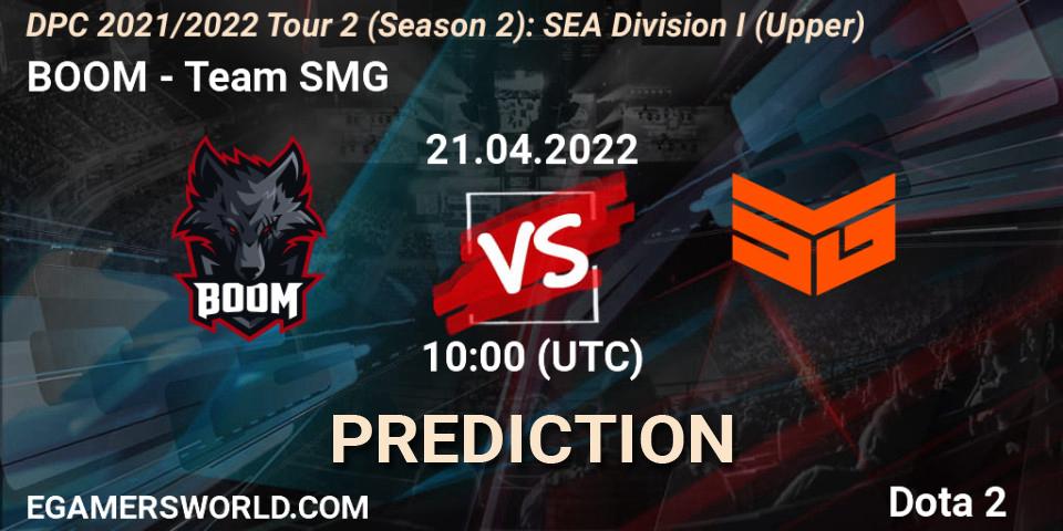 BOOM проти Team SMG: Поради щодо ставок, прогнози на матчі. 21.04.2022 at 10:43. Dota 2, DPC 2021/2022 Tour 2 (Season 2): SEA Division I (Upper)