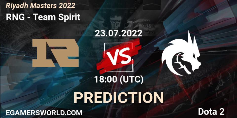 RNG проти Team Spirit: Поради щодо ставок, прогнози на матчі. 23.07.2022 at 17:58. Dota 2, Riyadh Masters 2022