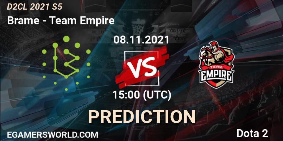 Brame проти Team Empire: Поради щодо ставок, прогнози на матчі. 08.11.2021 at 15:01. Dota 2, Dota 2 Champions League 2021 Season 5
