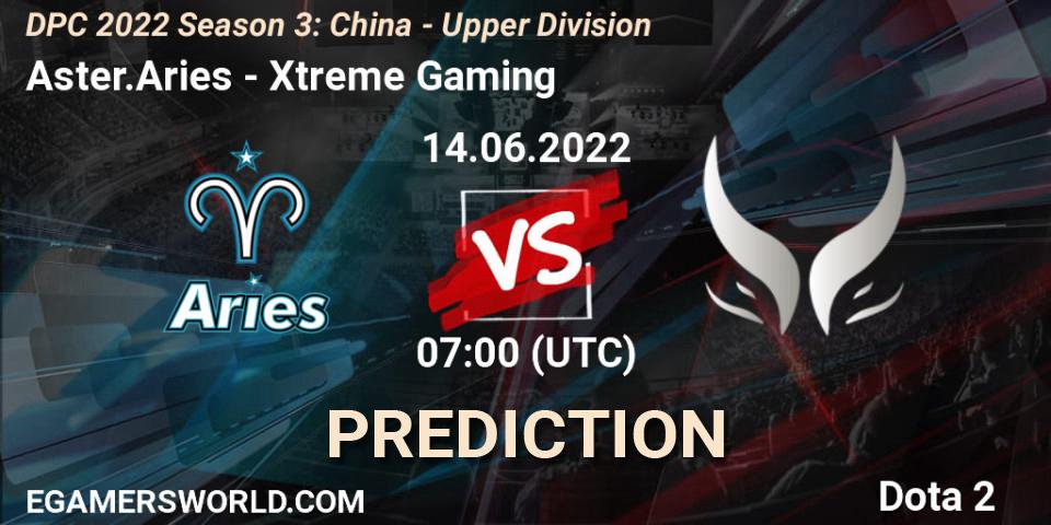 Aster.Aries проти Xtreme Gaming: Поради щодо ставок, прогнози на матчі. 14.06.2022 at 07:00. Dota 2, DPC 2021/2022 China Tour 3: Division I