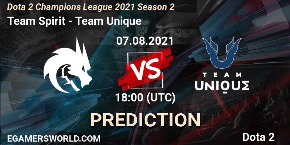 Team Spirit проти Team Unique: Поради щодо ставок, прогнози на матчі. 07.08.2021 at 17:59. Dota 2, Dota 2 Champions League 2021 Season 2