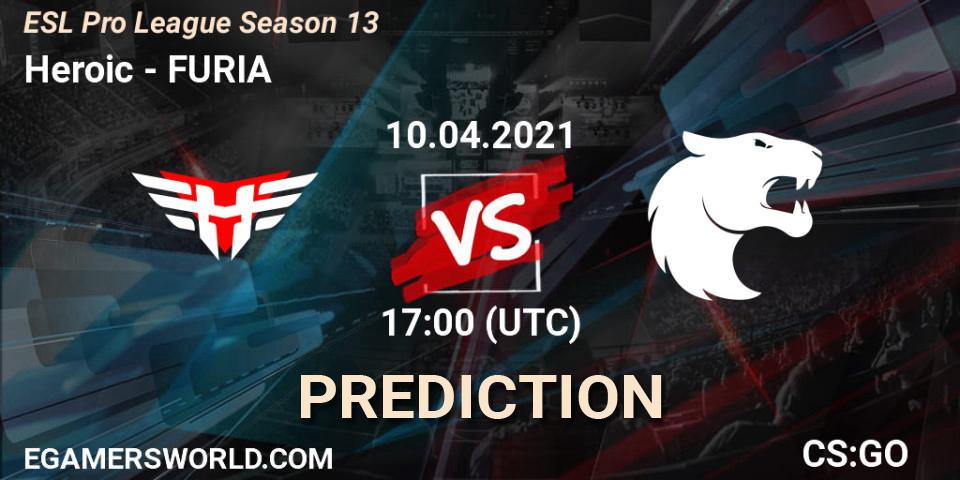 Heroic проти FURIA: Поради щодо ставок, прогнози на матчі. 10.04.2021 at 17:00. Counter-Strike (CS2), ESL Pro League Season 13