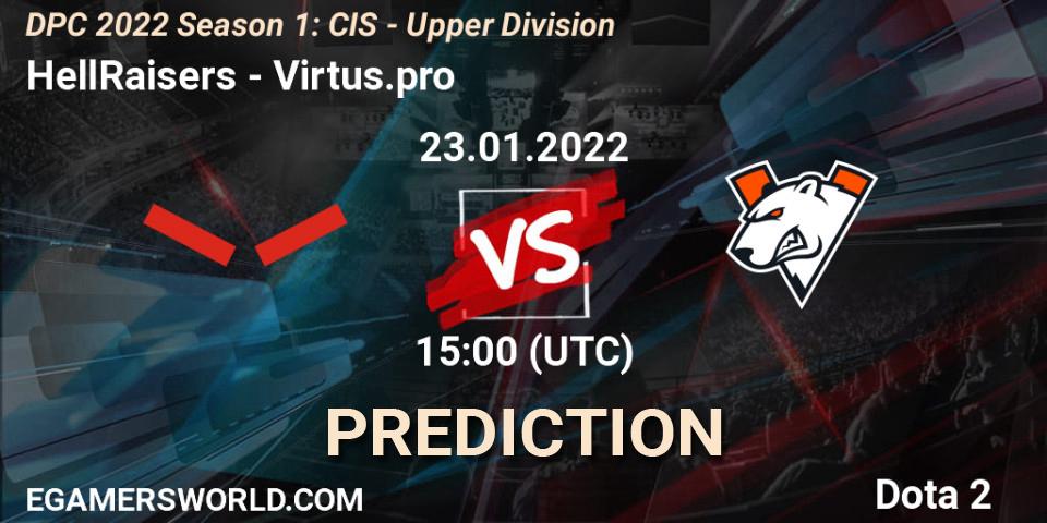 HellRaisers проти Virtus.pro: Поради щодо ставок, прогнози на матчі. 23.01.2022 at 17:02. Dota 2, DPC 2022 Season 1: CIS - Upper Division