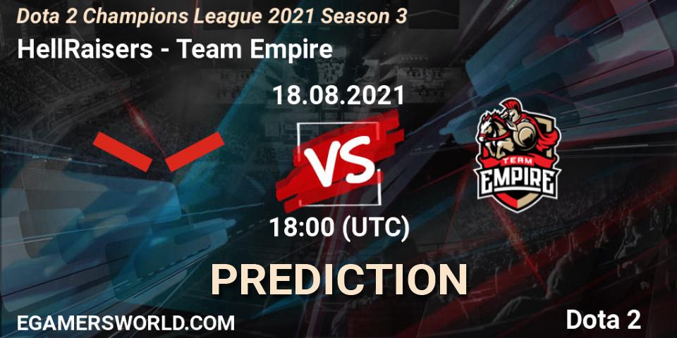 HellRaisers проти Team Empire: Поради щодо ставок, прогнози на матчі. 06.09.2021 at 09:00. Dota 2, Dota 2 Champions League 2021 Season 3