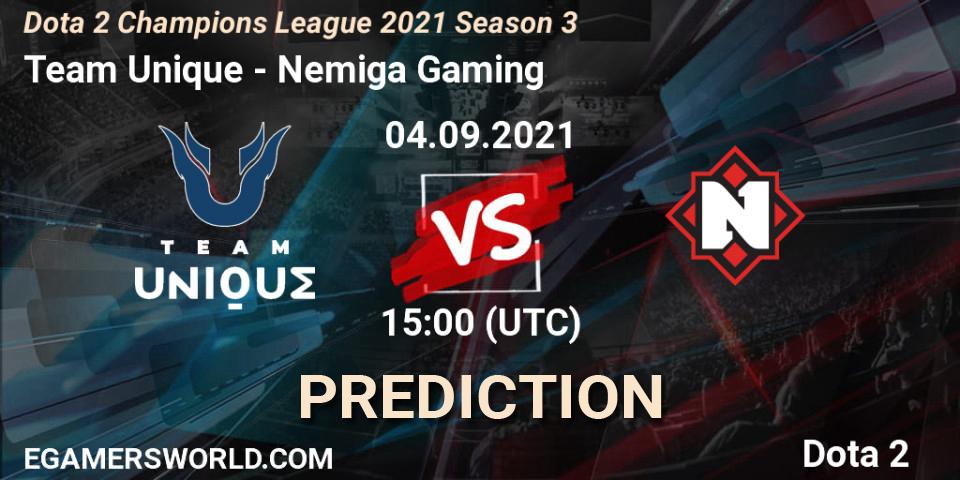 Team Unique проти Nemiga Gaming: Поради щодо ставок, прогнози на матчі. 04.09.2021 at 15:03. Dota 2, Dota 2 Champions League 2021 Season 3