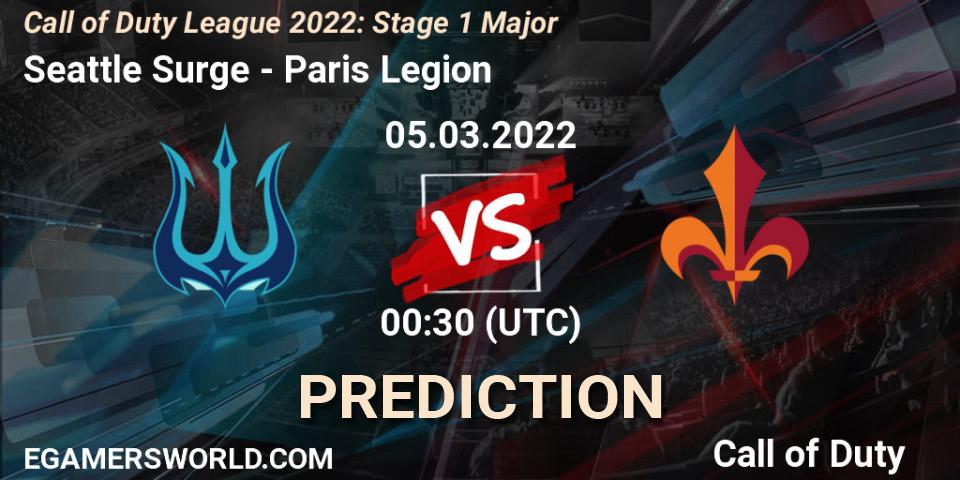 Seattle Surge проти Paris Legion: Поради щодо ставок, прогнози на матчі. 05.03.2022 at 00:30. Call of Duty, Call of Duty League 2022: Stage 1 Major