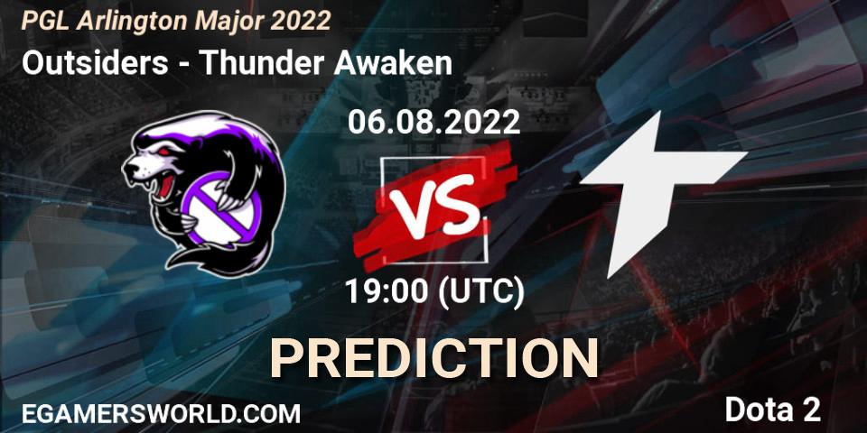 Outsiders проти Thunder Awaken: Поради щодо ставок, прогнози на матчі. 06.08.2022 at 19:30. Dota 2, PGL Arlington Major 2022 - Group Stage