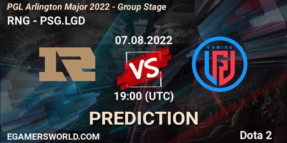 RNG проти PSG.LGD: Поради щодо ставок, прогнози на матчі. 07.08.2022 at 20:05. Dota 2, PGL Arlington Major 2022 - Group Stage