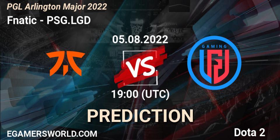 Fnatic проти PSG.LGD: Поради щодо ставок, прогнози на матчі. 05.08.2022 at 20:13. Dota 2, PGL Arlington Major 2022 - Group Stage