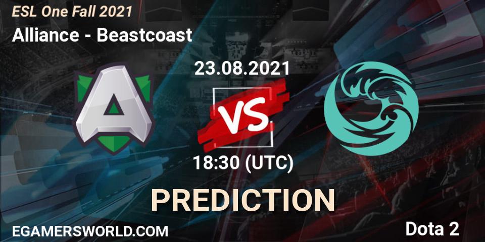 Alliance проти Beastcoast: Поради щодо ставок, прогнози на матчі. 23.08.2021 at 18:30. Dota 2, ESL One Fall 2021