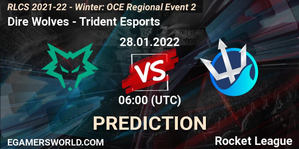Dire Wolves проти Trident Esports: Поради щодо ставок, прогнози на матчі. 28.01.2022 at 06:00. Rocket League, RLCS 2021-22 - Winter: OCE Regional Event 2