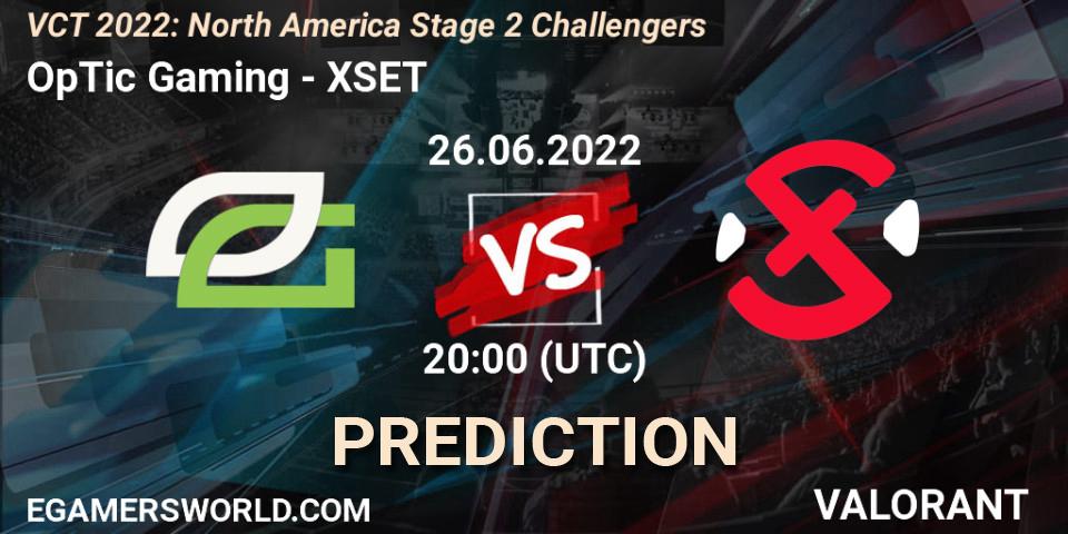 OpTic Gaming проти XSET: Поради щодо ставок, прогнози на матчі. 26.06.2022 at 20:00. VALORANT, VCT 2022: North America Stage 2 Challengers