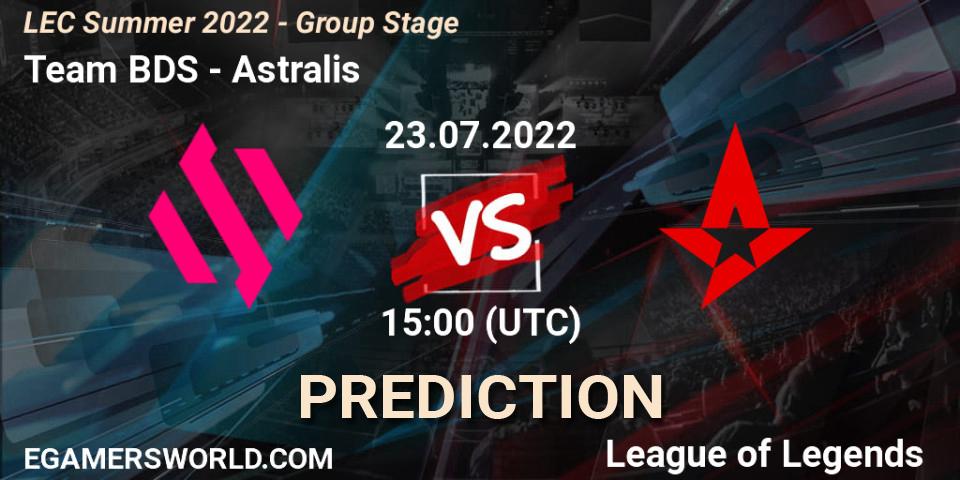 Team BDS проти Astralis: Поради щодо ставок, прогнози на матчі. 23.07.2022 at 15:00. LoL, LEC Summer 2022 - Group Stage