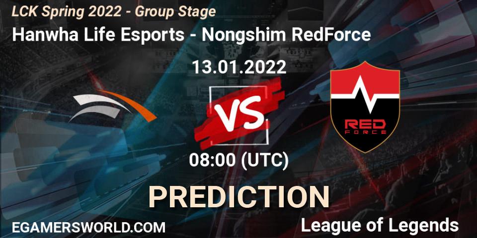Hanwha Life Esports проти Nongshim RedForce: Поради щодо ставок, прогнози на матчі. 13.01.2022 at 08:00. LoL, LCK Spring 2022 - Group Stage
