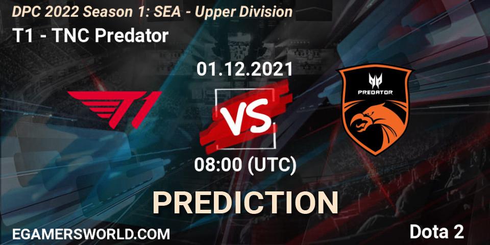 T1 проти TNC Predator: Поради щодо ставок, прогнози на матчі. 01.12.2021 at 08:05. Dota 2, DPC 2022 Season 1: SEA - Upper Division