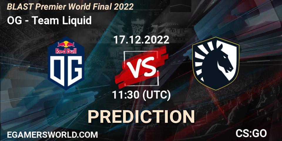 OG проти Team Liquid: Поради щодо ставок, прогнози на матчі. 17.12.2022 at 11:30. Counter-Strike (CS2), BLAST Premier World Final 2022