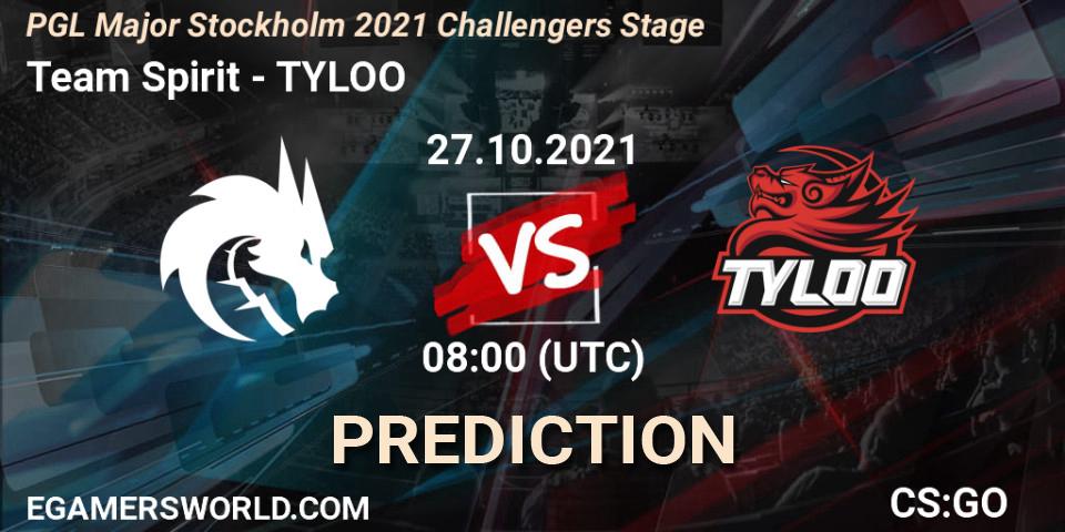 Team Spirit проти TYLOO: Поради щодо ставок, прогнози на матчі. 27.10.2021 at 08:10. Counter-Strike (CS2), PGL Major Stockholm 2021 Challengers Stage
