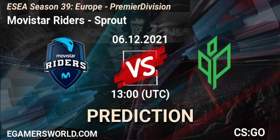 Movistar Riders проти Sprout: Поради щодо ставок, прогнози на матчі. 06.12.2021 at 17:00. Counter-Strike (CS2), ESEA Season 39: Europe - Premier Division