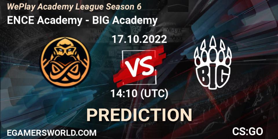 ENCE Academy проти BIG Academy: Поради щодо ставок, прогнози на матчі. 17.10.2022 at 14:00. Counter-Strike (CS2), WePlay Academy League Season 6
