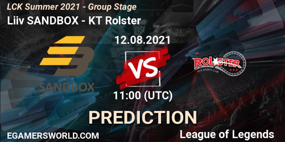 Liiv SANDBOX проти KT Rolster: Поради щодо ставок, прогнози на матчі. 12.08.2021 at 11:00. LoL, LCK Summer 2021 - Group Stage