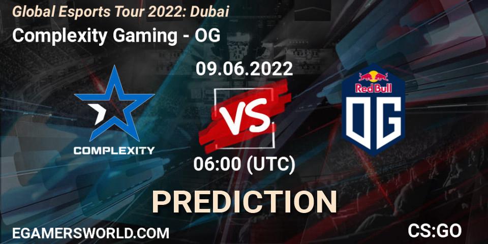 Complexity Gaming проти OG: Поради щодо ставок, прогнози на матчі. 09.06.2022 at 06:00. Counter-Strike (CS2), Global Esports Tour 2022: Dubai