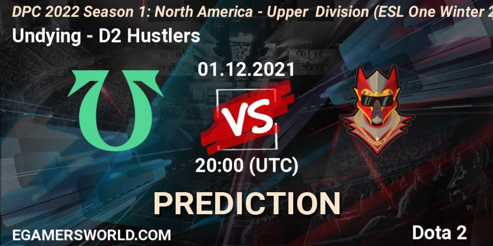 Undying проти D2 Hustlers: Поради щодо ставок, прогнози на матчі. 01.12.2021 at 19:57. Dota 2, DPC 2022 Season 1: North America - Upper Division (ESL One Winter 2021)