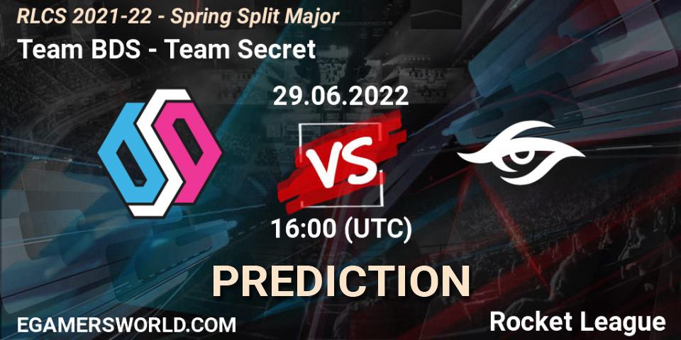 Team BDS проти Team Secret: Поради щодо ставок, прогнози на матчі. 29.06.2022 at 16:00. Rocket League, RLCS 2021-22 - Spring Split Major
