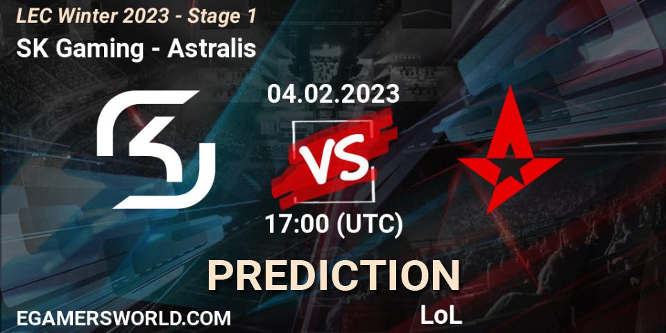 SK Gaming проти Astralis: Поради щодо ставок, прогнози на матчі. 04.02.2023 at 17:00. LoL, LEC Winter 2023 - Stage 1