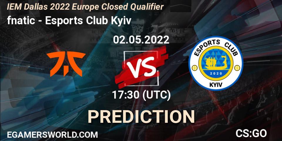 fnatic проти Esports Club Kyiv: Поради щодо ставок, прогнози на матчі. 02.05.2022 at 17:30. Counter-Strike (CS2), IEM Dallas 2022 Europe Closed Qualifier