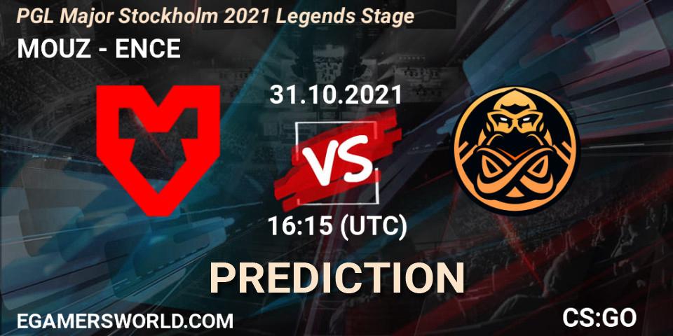 MOUZ проти ENCE: Поради щодо ставок, прогнози на матчі. 31.10.2021 at 16:15. Counter-Strike (CS2), PGL Major Stockholm 2021 Legends Stage