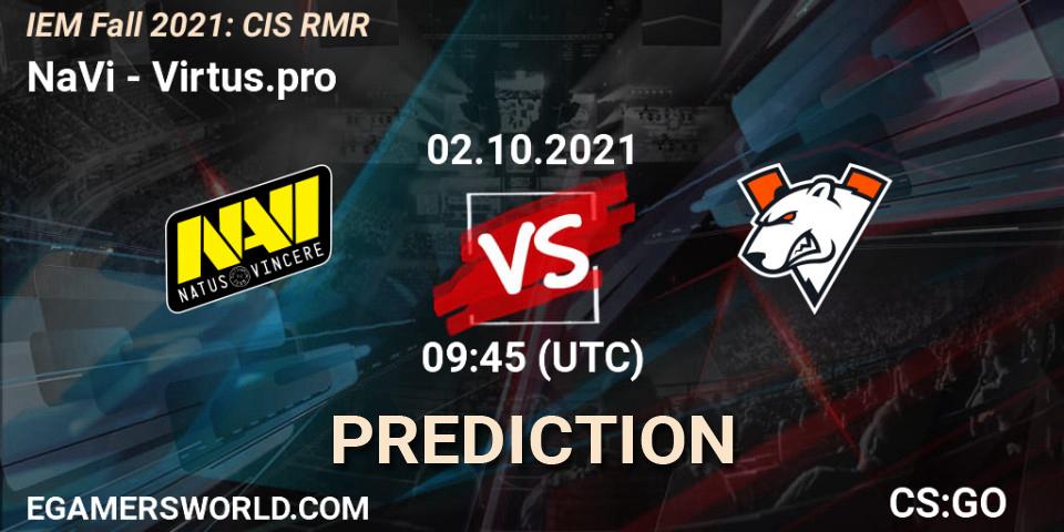 NaVi проти Virtus.pro: Поради щодо ставок, прогнози на матчі. 02.10.2021 at 13:00. Counter-Strike (CS2), IEM Fall 2021: CIS RMR