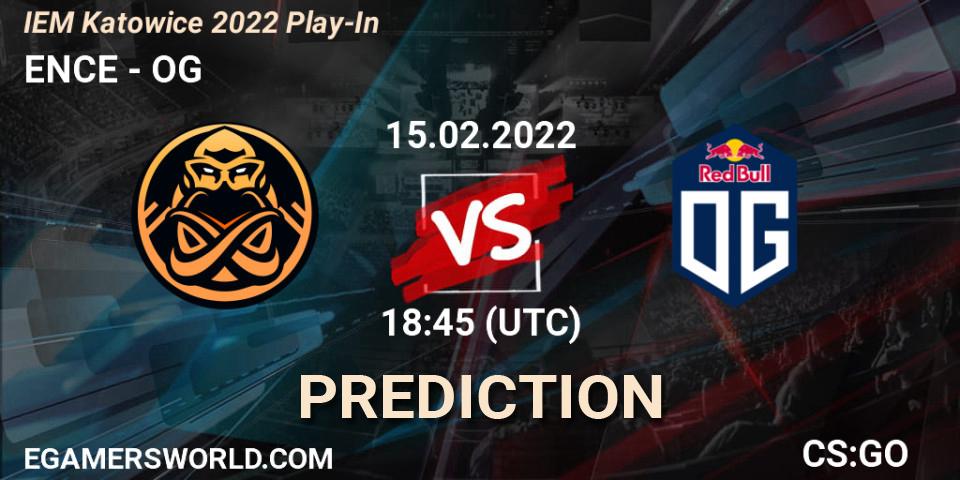 ENCE проти OG: Поради щодо ставок, прогнози на матчі. 15.02.2022 at 18:45. Counter-Strike (CS2), IEM Katowice 2022 Play-In