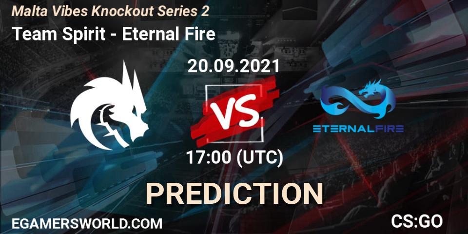 Team Spirit проти Eternal Fire: Поради щодо ставок, прогнози на матчі. 20.09.2021 at 17:40. Counter-Strike (CS2), Malta Vibes Knockout Series #2