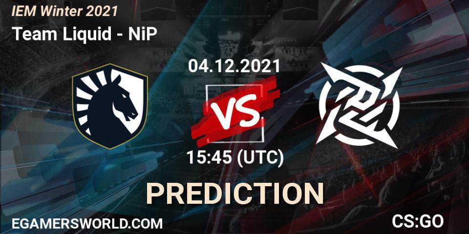 Team Liquid проти NiP: Поради щодо ставок, прогнози на матчі. 04.12.2021 at 17:15. Counter-Strike (CS2), IEM Winter 2021