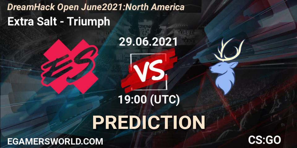 Extra Salt проти Triumph: Поради щодо ставок, прогнози на матчі. 29.06.2021 at 19:00. Counter-Strike (CS2), DreamHack Open June 2021: North America