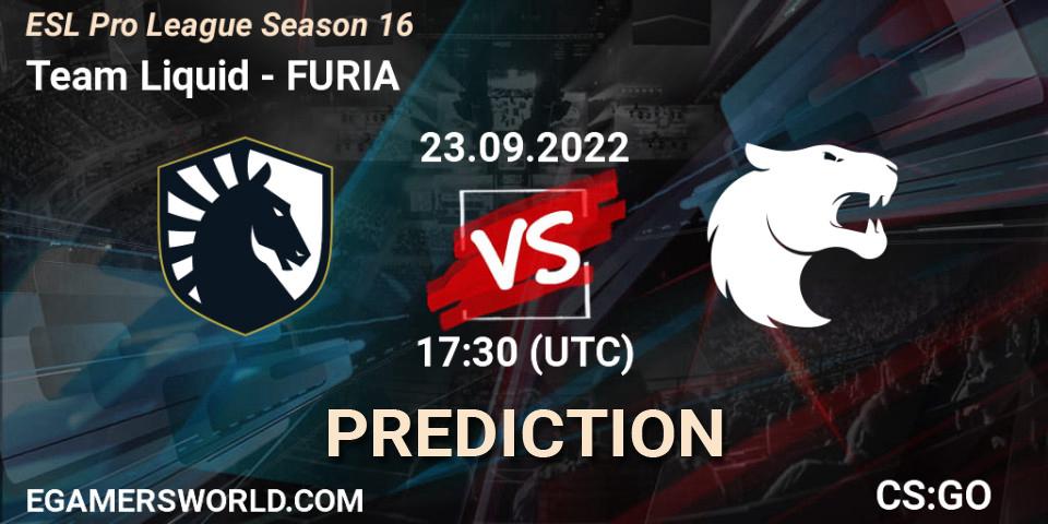 Team Liquid проти FURIA: Поради щодо ставок, прогнози на матчі. 23.09.2022 at 17:30. Counter-Strike (CS2), ESL Pro League Season 16