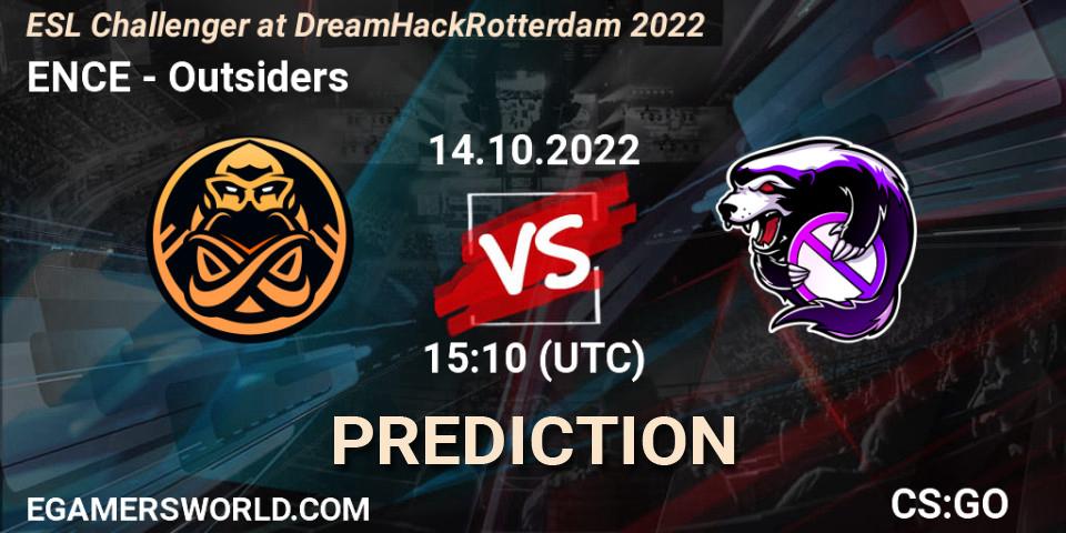 ENCE проти Outsiders: Поради щодо ставок, прогнози на матчі. 14.10.2022 at 16:00. Counter-Strike (CS2), ESL Challenger at DreamHack Rotterdam 2022