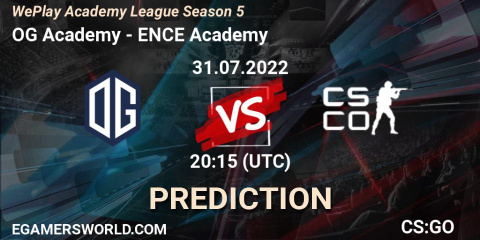OG Academy проти ENCE Academy: Поради щодо ставок, прогнози на матчі. 31.07.2022 at 18:30. Counter-Strike (CS2), WePlay Academy League Season 5