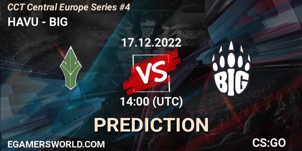 HAVU проти BIG: Поради щодо ставок, прогнози на матчі. 17.12.2022 at 13:25. Counter-Strike (CS2), CCT Central Europe Series #4