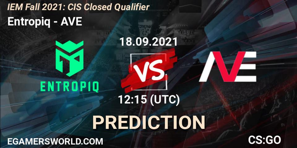 Entropiq проти AVE: Поради щодо ставок, прогнози на матчі. 18.09.2021 at 12:15. Counter-Strike (CS2), IEM Fall 2021: CIS Closed Qualifier
