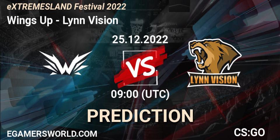 Wings Up проти Lynn Vision: Поради щодо ставок, прогнози на матчі. 25.12.2022 at 06:10. Counter-Strike (CS2), eXTREMESLAND Festival 2022