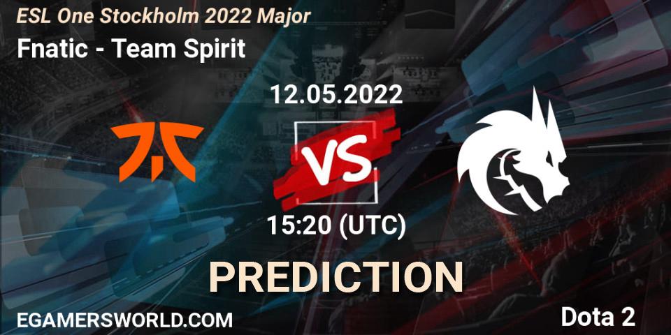 Fnatic проти Team Spirit: Поради щодо ставок, прогнози на матчі. 12.05.2022 at 15:50. Dota 2, ESL One Stockholm 2022 Major