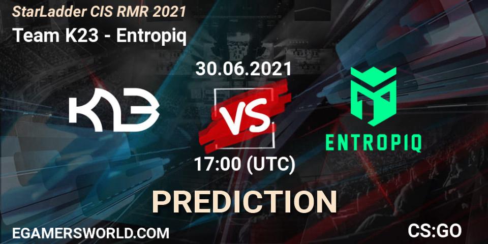 Team K23 проти Entropiq: Поради щодо ставок, прогнози на матчі. 29.06.2021 at 14:00. Counter-Strike (CS2), StarLadder CIS RMR 2021