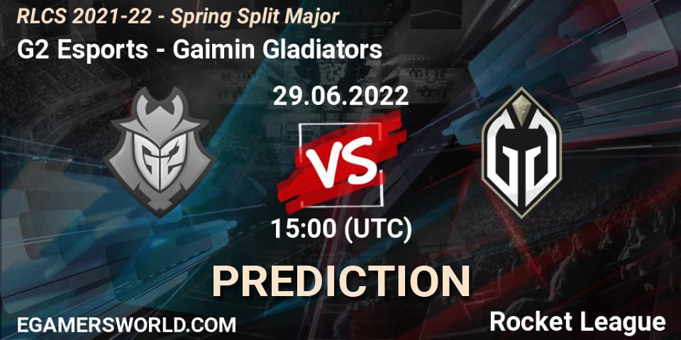 G2 Esports проти Gaimin Gladiators: Поради щодо ставок, прогнози на матчі. 29.06.2022 at 15:00. Rocket League, RLCS 2021-22 - Spring Split Major