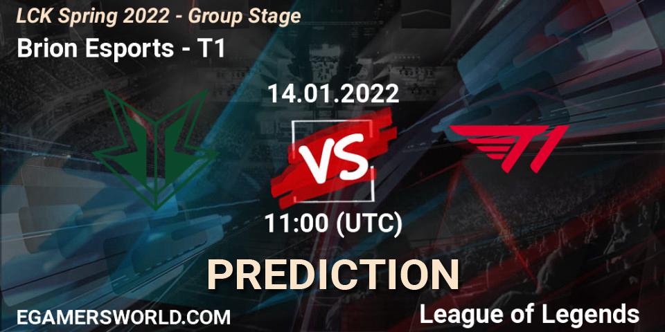 Brion Esports проти T1: Поради щодо ставок, прогнози на матчі. 14.01.2022 at 11:00. LoL, LCK Spring 2022 - Group Stage